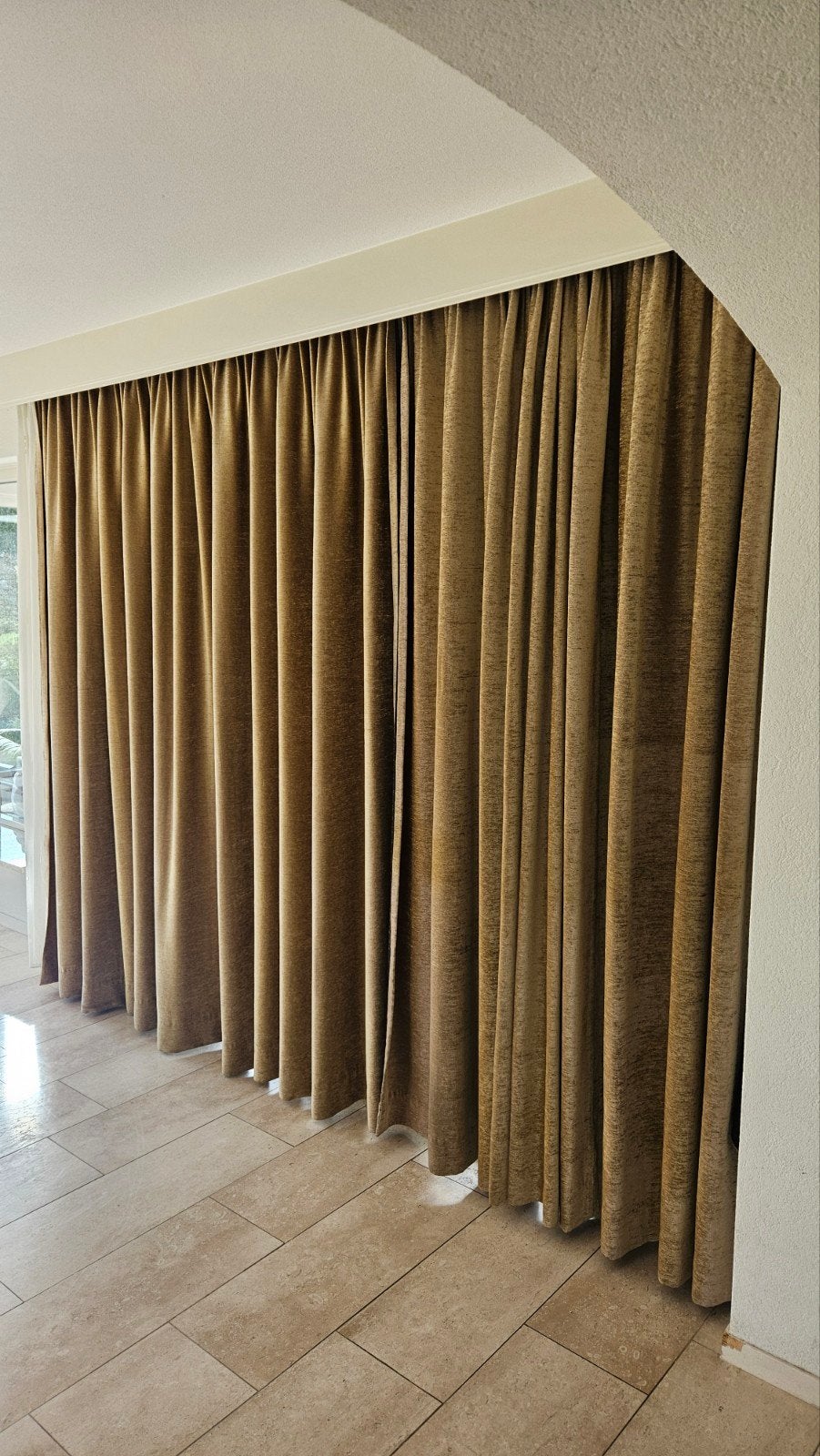 Luxe Verduisterende Velours Gordijnen - Goudkleurig, Ophalen, Gebruikt, Verduisterend, Fluweel