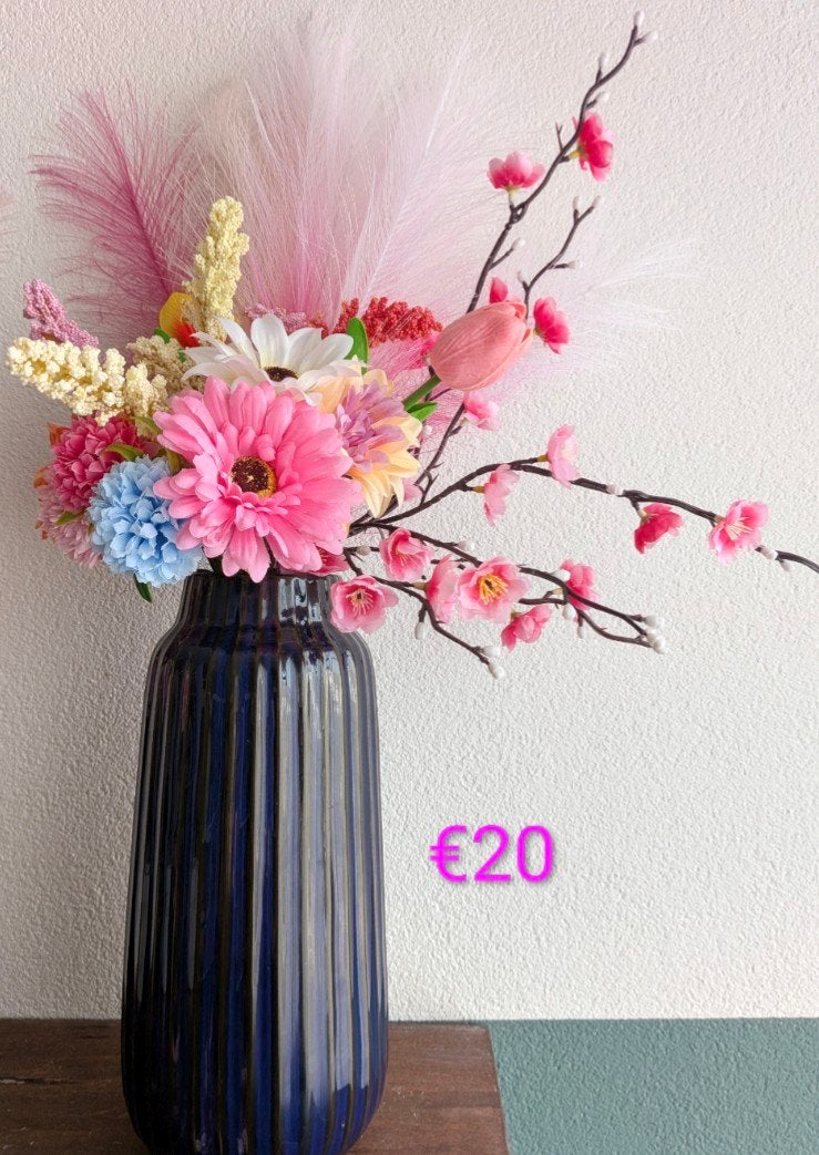 Kunstboeketten kunstbloemen in vaas SALE, Ophalen of Verzenden