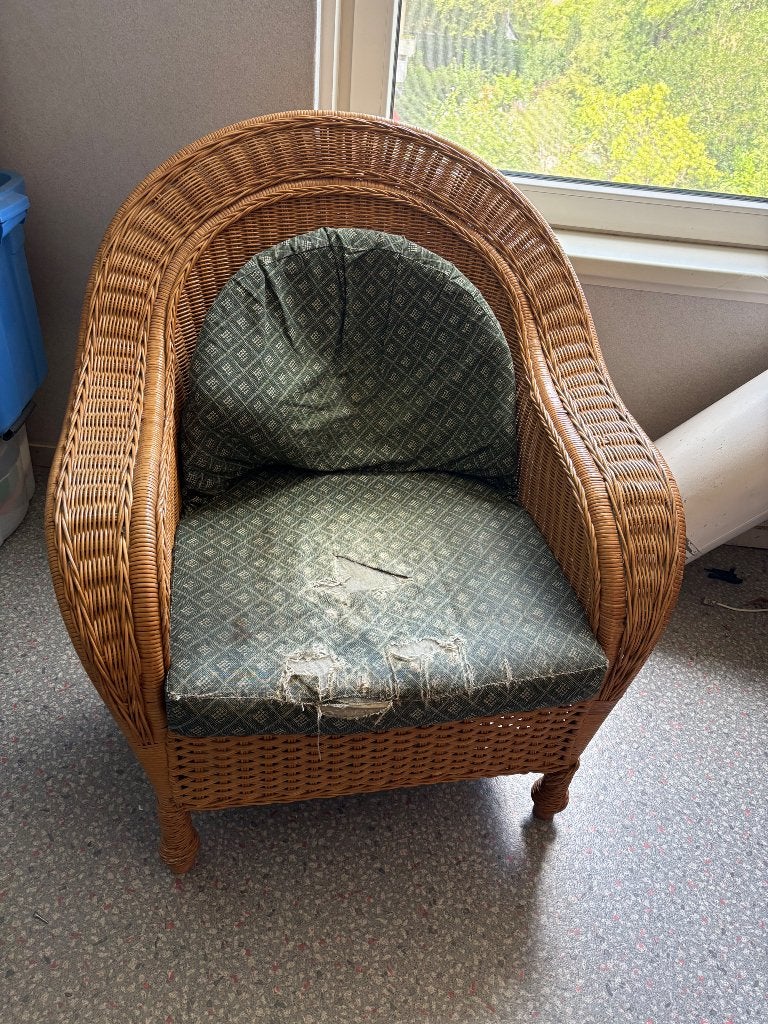 Gratis Rotan fauteuil, Ophalen, Gebruikt, Overige kleuren, Stof