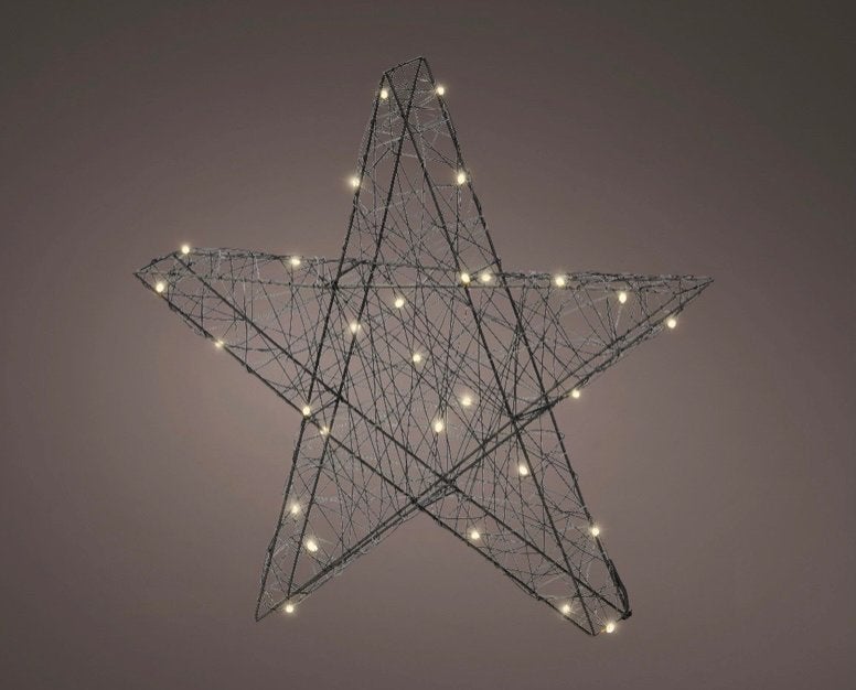 Kerstster 3D met 30 LED en timer, zwart, 30cm, nieuw, Ophalen of Verzenden, Zo goed als nieuw