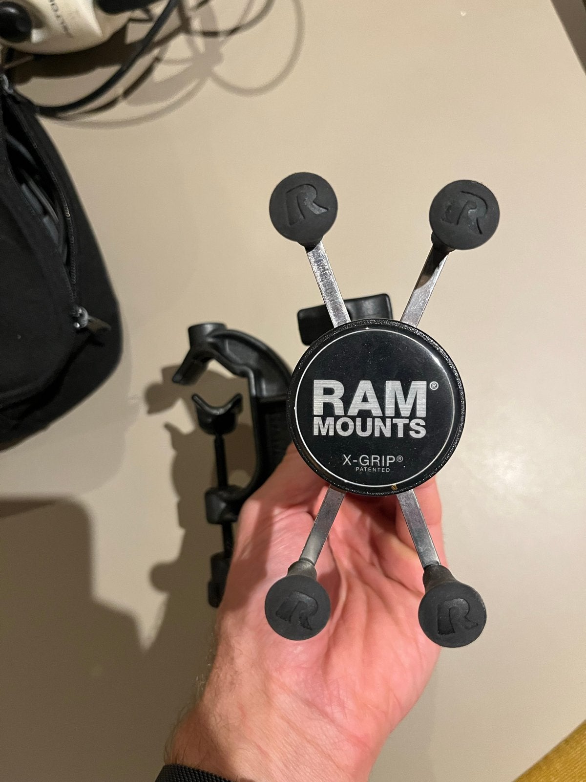RAM Mounts X-Grip Telefoonhouder met Klembevestiging, Motoren, Ophalen of Verzenden, Zo goed als nieuw