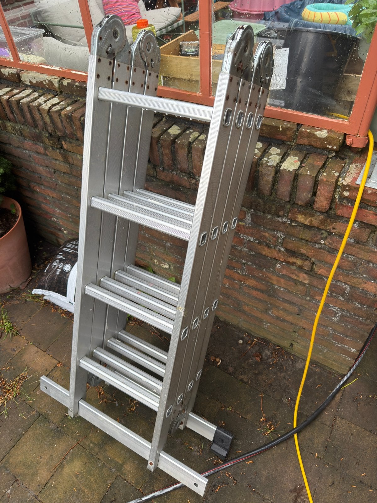 Klap ladder., Doe-het-zelf en Verbouw, Ladders en Trappen, Ophalen, Zo goed als nieuw, 4 meter of meer