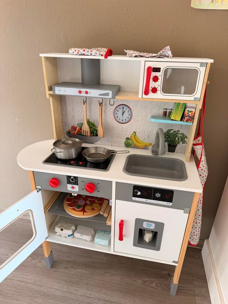 Houten speelkeuken met accessoires, Ophalen, Zo goed als nieuw, Hout, Speelkeuken