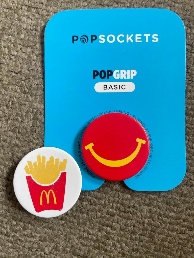 Popsocket PopGrip Basic - McDonald's Frietjes & Smiley, Ophalen, Nieuw, Telefoonhanger of Accessoire, Overige merken