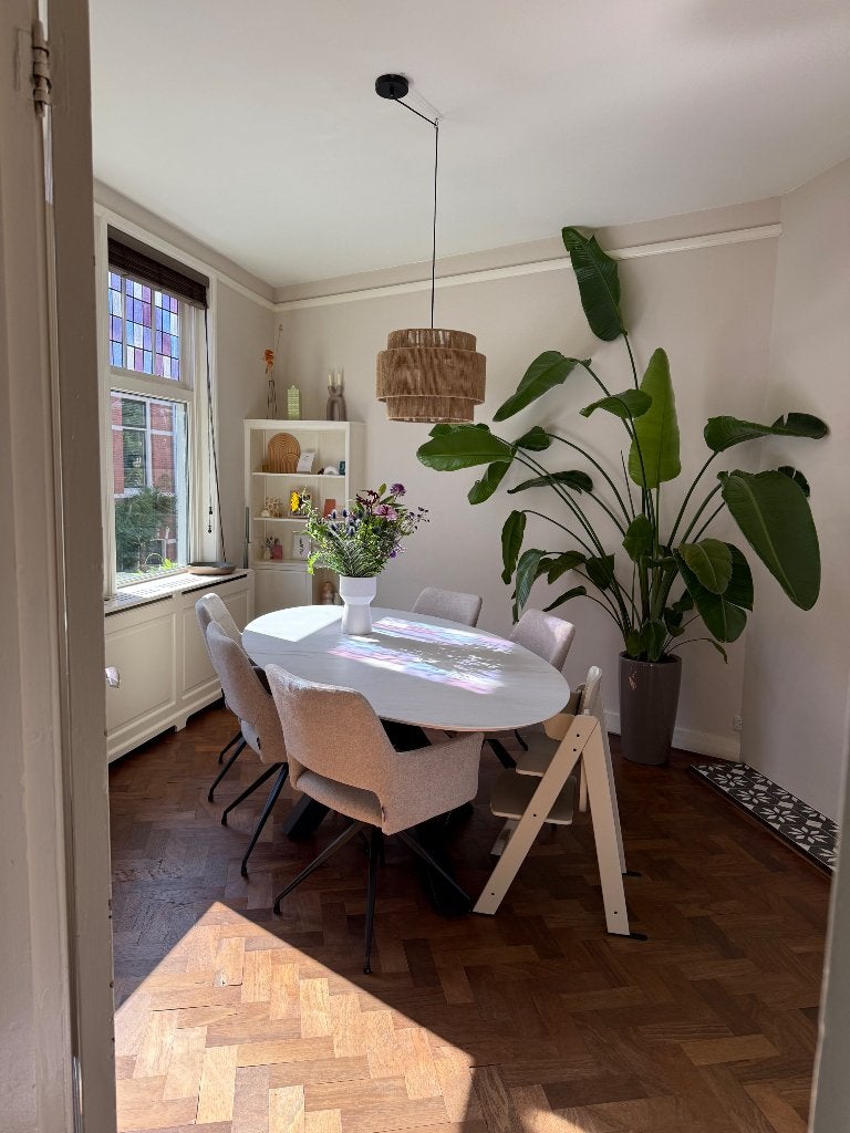Eettafel met stoelen, Huis en Inrichting, Ophalen, Kunststof, 100 tot 150 cm, 200 cm of meer