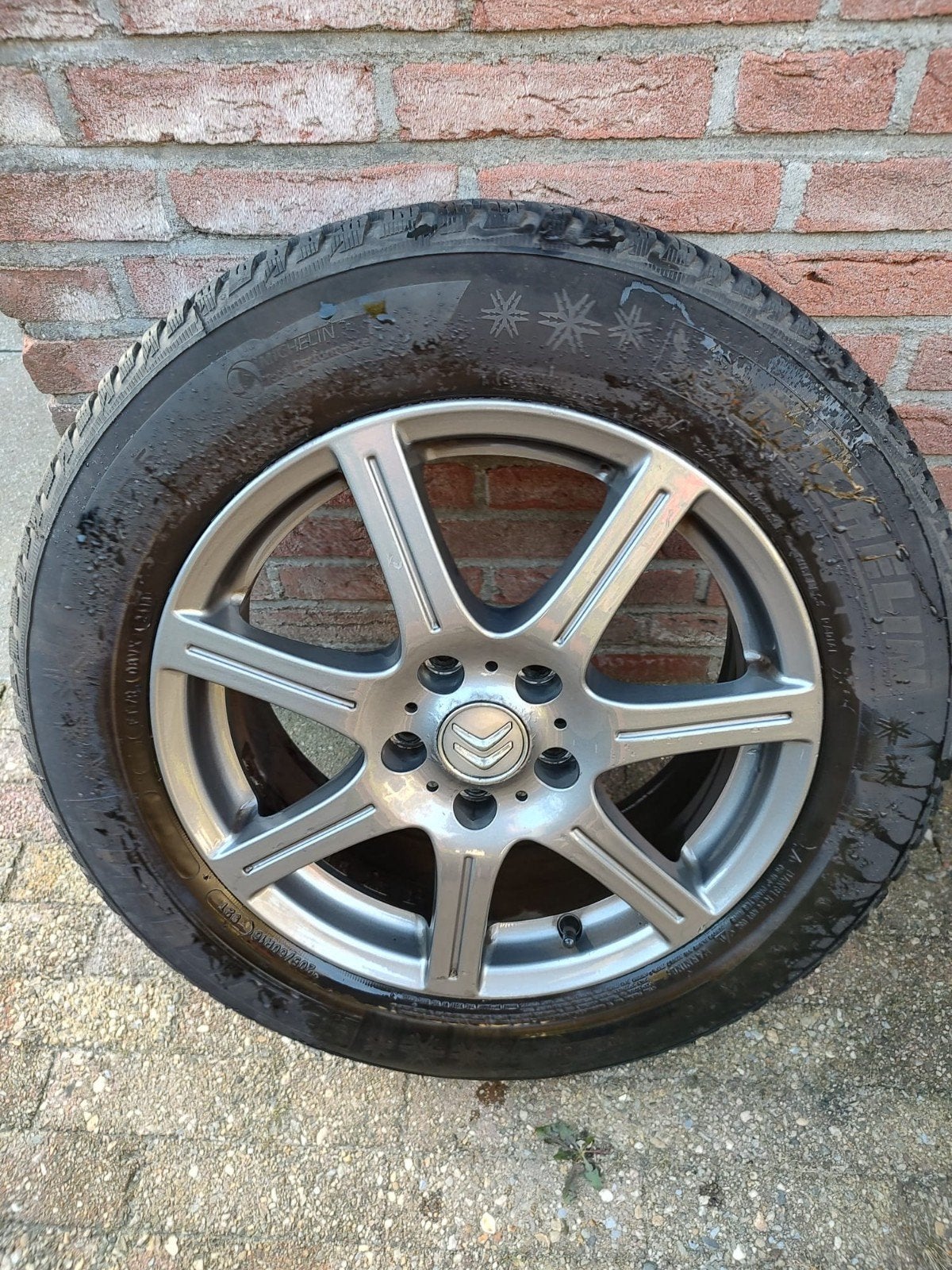 Michelin Alpin 5 winterbanden op lichtmetalen velgen - 205/6, Auto-onderdelen, Ophalen, Gebruikt, 16 inch, Banden en Velgen
