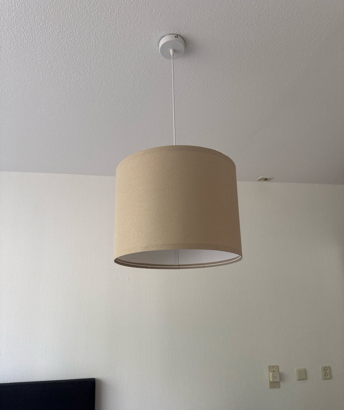 Hanglamp met stoffen kap, Ophalen, Gebruikt, Textiel