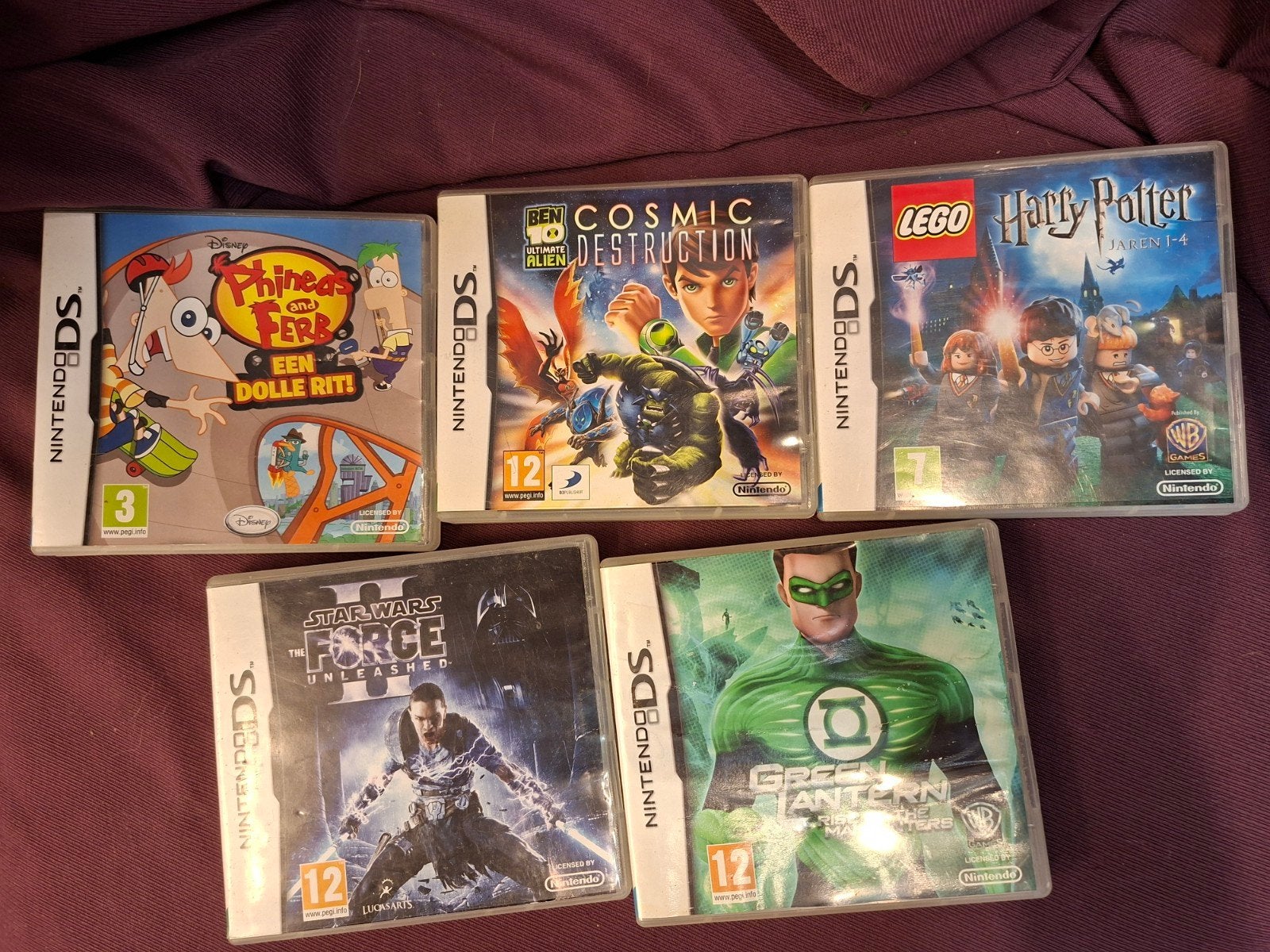 5 Nintendo DS games: Harry Potter, Star Wars, Phineas & Ferb, Ophalen of Verzenden