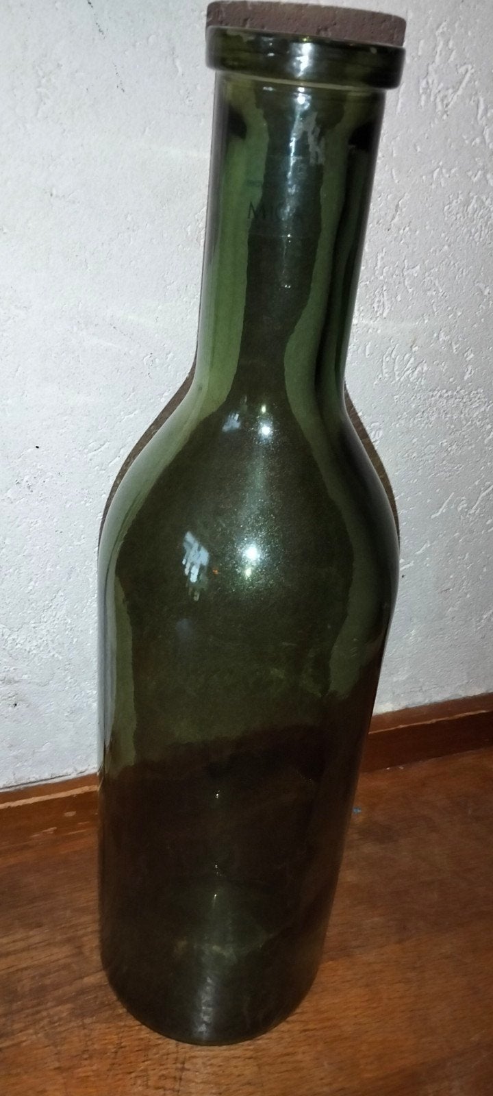Hoge groen kleurige vaas dik glas brocante, Antiek en Kunst, Curiosa en Brocante, Ophalen of Verzenden