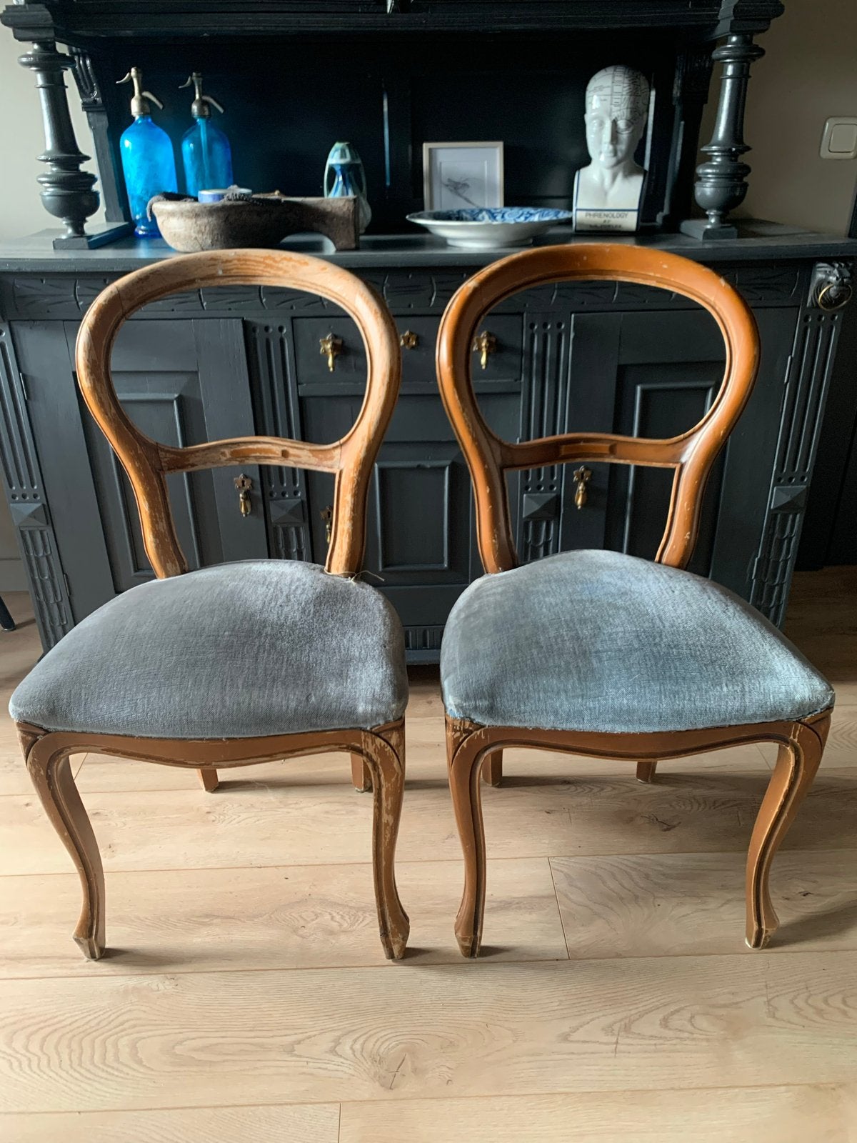 Set brocante Franse stoelen, Antiek en Kunst, Antiek | Meubels | Stoelen en Banken, Ophalen