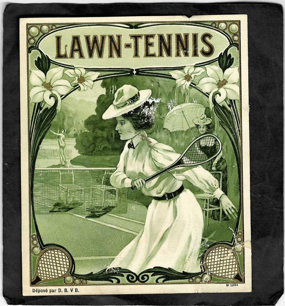 Lawn Tennis   etiket  13224, Verzamelen, Ophalen of Verzenden, Gebruikt, Sigarenbandjes