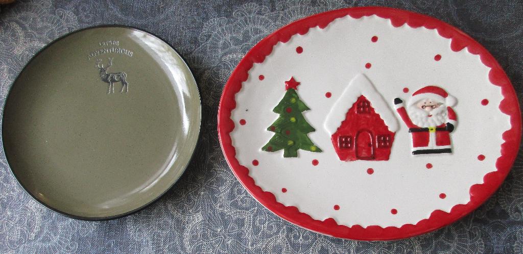 2 nieuwe borden met kerstmotief, Diversen, Kerst, Nieuw, Ophalen of Verzenden