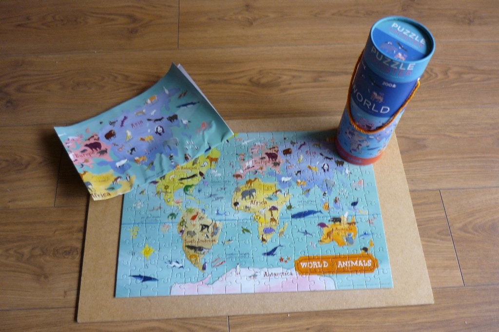 Puzzel WORLD '' CROCODILE CREEK '' + Poster (6+ ) 200 st., Ophalen of Verzenden, Meer dan 50 stukjes, Gebruikt, 6 jaar of ouder