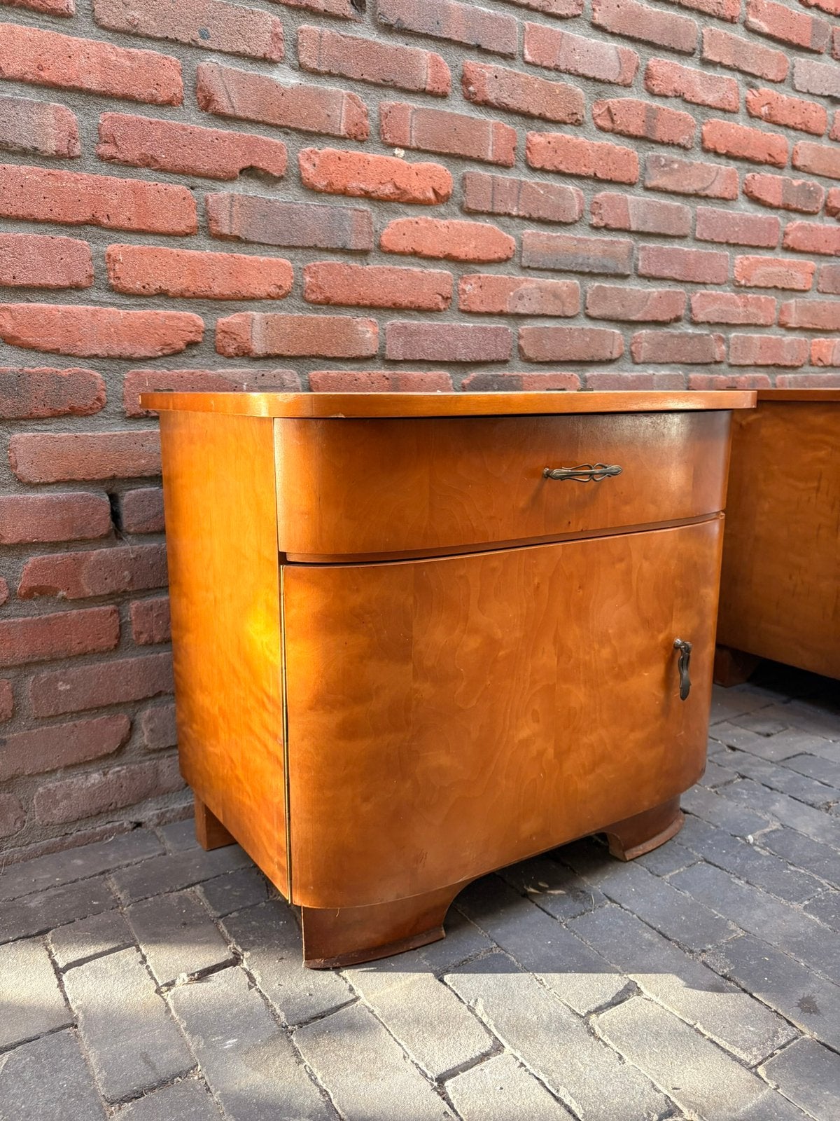 2 vintage ‘50 nachtkastjes, Ophalen, Gebruikt, Minder dan 45 cm