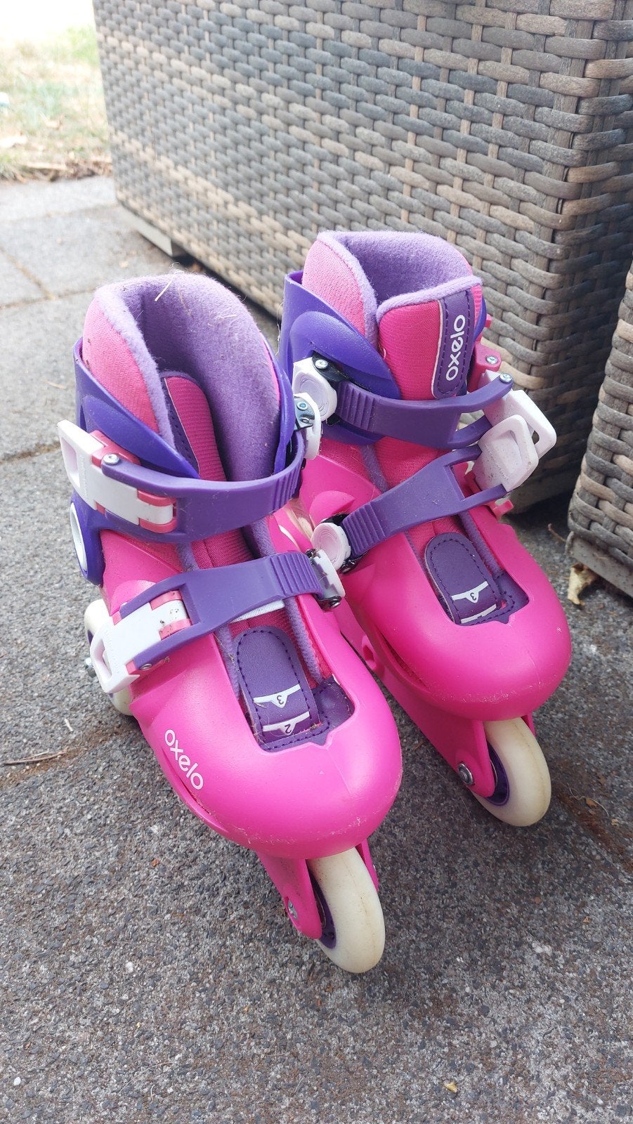 Roze Oxelo Play 3 rolschaatsen - verstelbaar, Ophalen of Verzenden, Verstelbaar, Gebruikt, Kinderen
