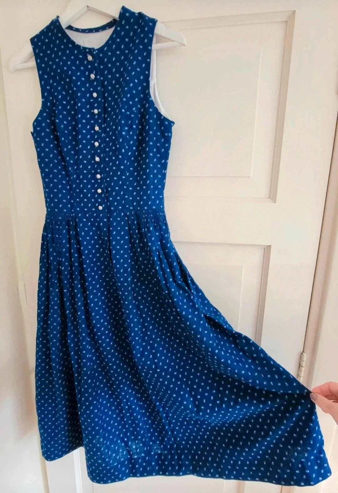 Vintage Dirndl, Tiroler jurk. Oktoberfest, Ophalen of Verzenden, Zo goed als nieuw, Maat 36 (S), Blauw