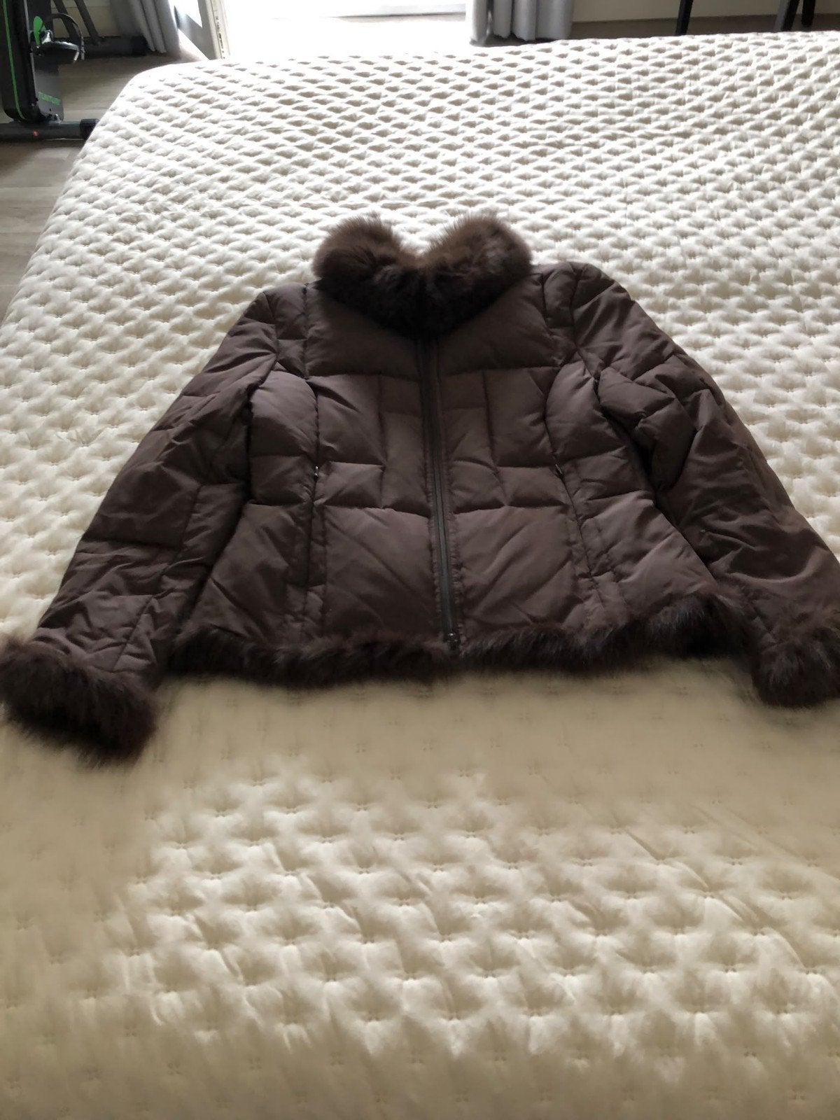 Bruine jas met bontkraag  Maat S, Kleding | Dames, Bruin, Ophalen of Verzenden, Maat 36 (S), Onbekend