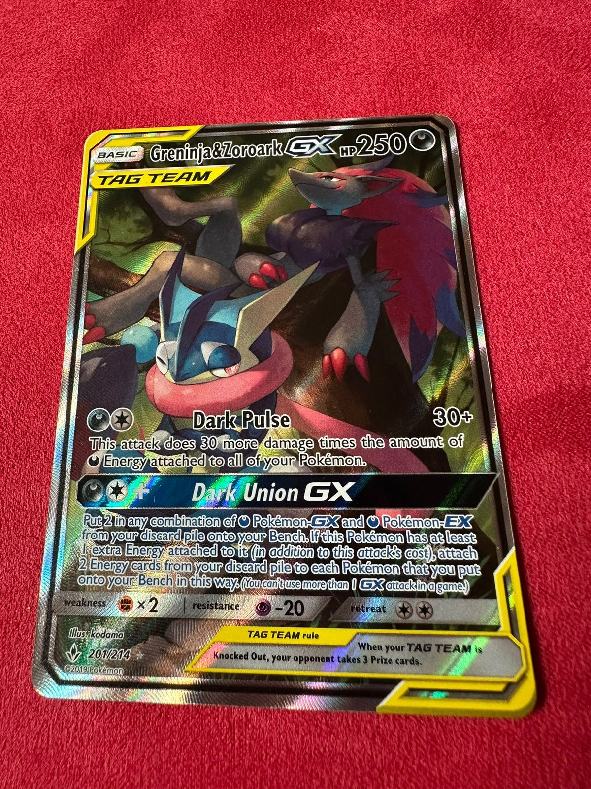 Greninja & Zoroark GX Tag Team 201/214 Unbroken Bonds (m2454048746 ...