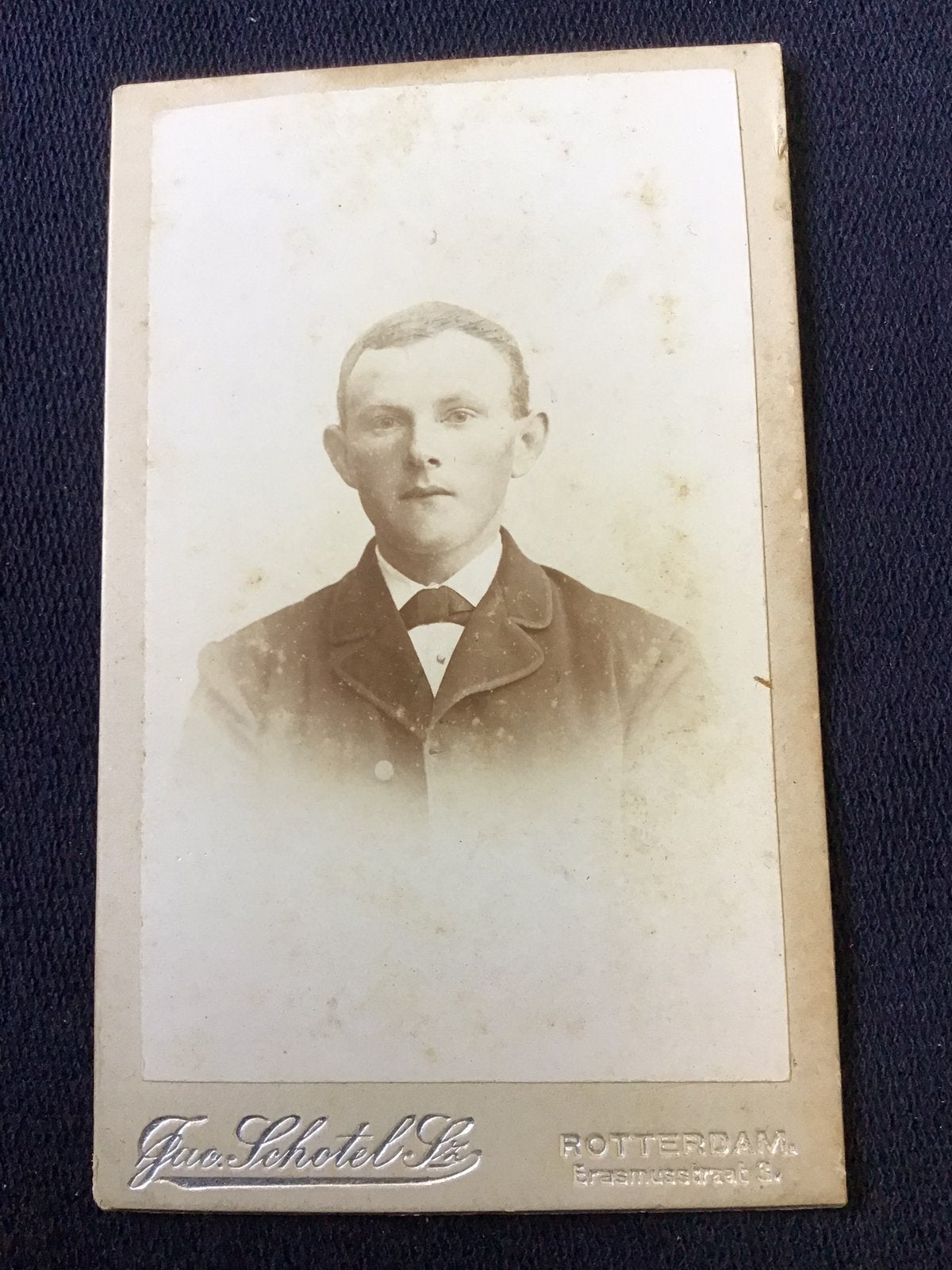 CDV, Man, JAC. SCHOTEL, ROTTERDAM, Carte de Visite, Ophalen of Verzenden, Voor 1940, Gebruikt, Foto