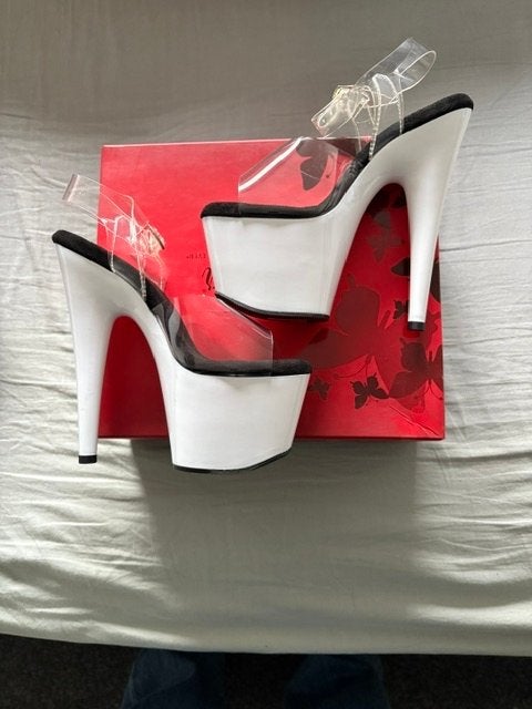 Nieuwe Pleaser hakken maat 36 - Wit/Transparant, Kleding | Dames, Schoenen, Ophalen, Nieuw, Wit, Schoenen met hoge hakken