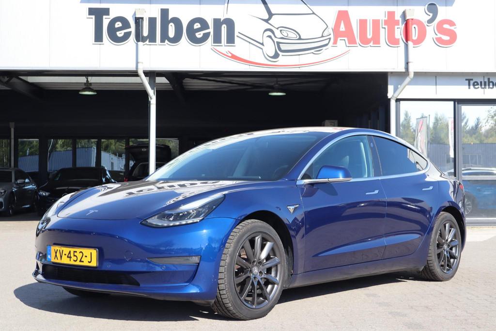 Tesla Model 3 Long Range AWD 75 kWh | SOH 87,4% | BTW auto, Auto's, Tesla, Automaat, Stof, Blauw, Origineel Nederlands