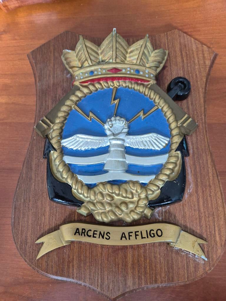Vintage Militair Embleem Wanddecoratie - Arcen Affligo, Ophalen of Verzenden, Gebruikt
