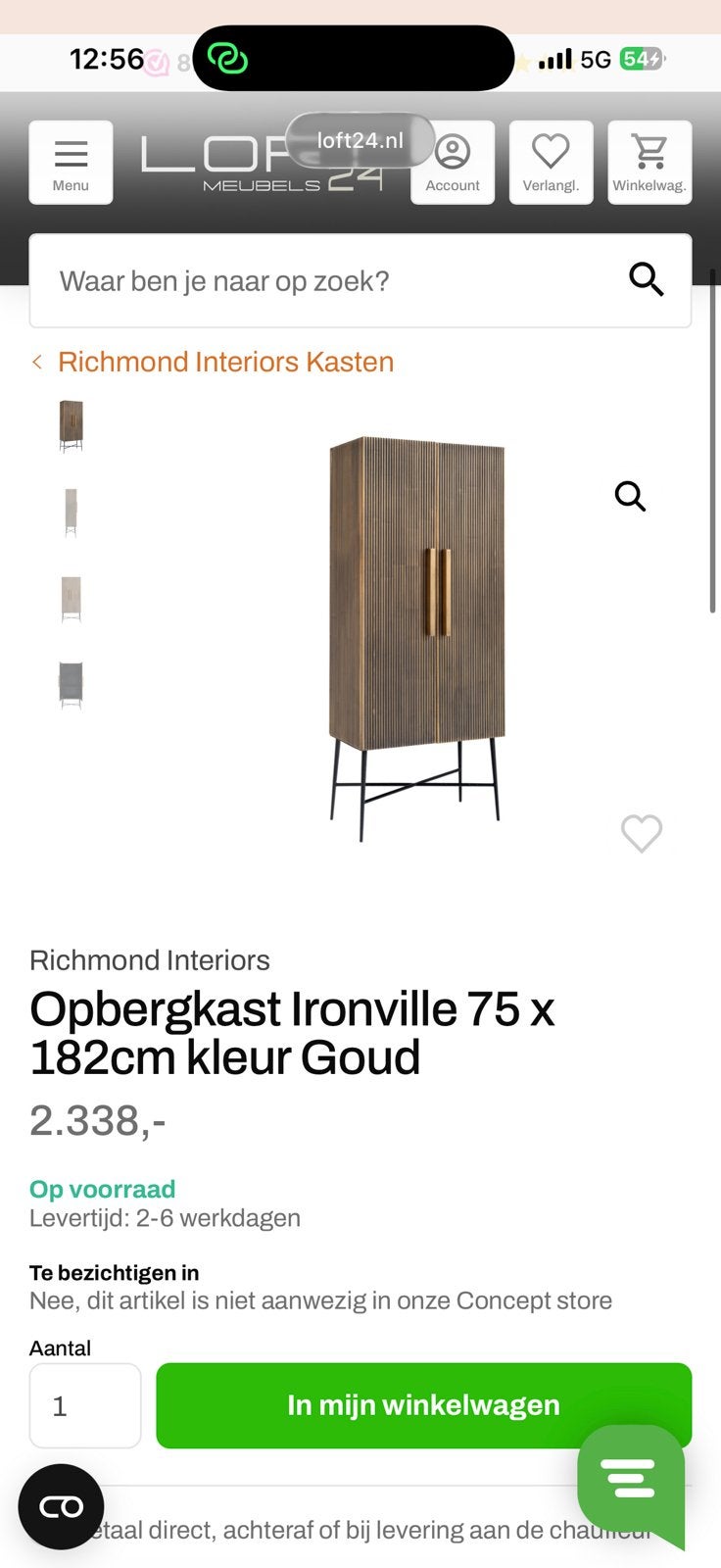Richmond Ironville bergkast, Ophalen, Zo goed als nieuw