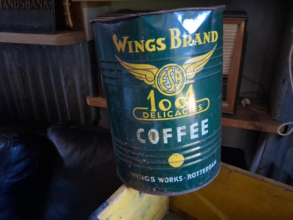 Vintage Wings Brand 1001 Delicacies Koffieblik, Ophalen of Verzenden