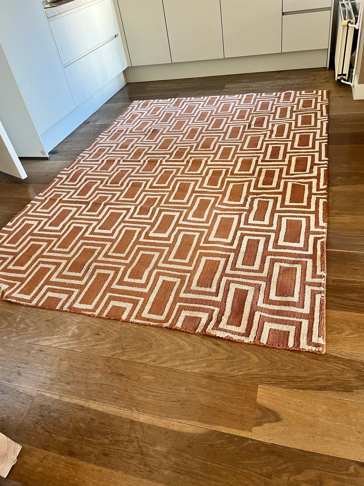 Vloerkleed 190x260 cm - Gebruikt maar in goede staat, Ophalen, Gebruikt, Bruin, 150 tot 200 cm