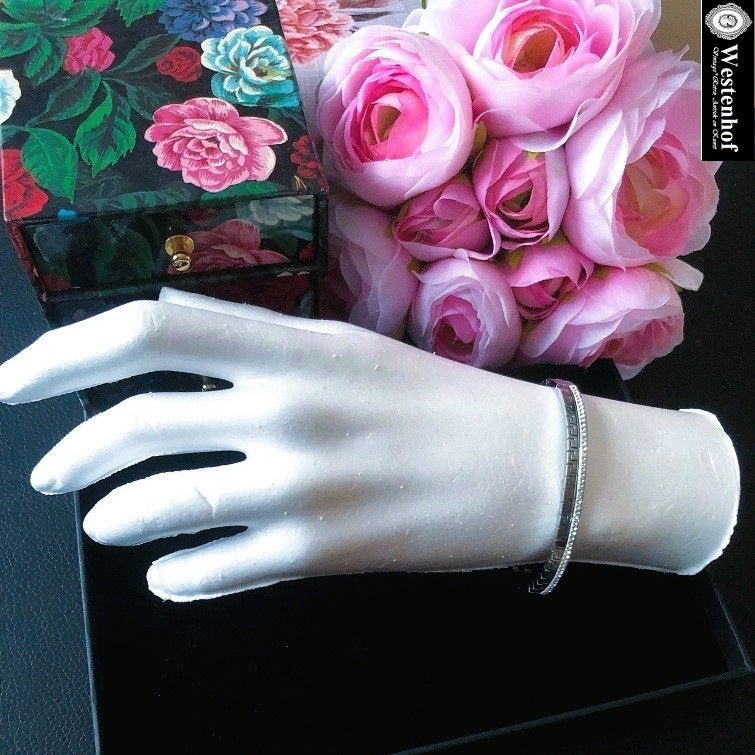 Luxe armband zilver bangle met kristal - maat: 20 cm, Met kristal, Overige materialen, Verzenden, Nieuw