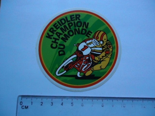 sticker oud KREIDLER Champion du monde Weltmeister brommer, Ophalen of Verzenden, Zo goed als nieuw, Bedrijf of Vereniging