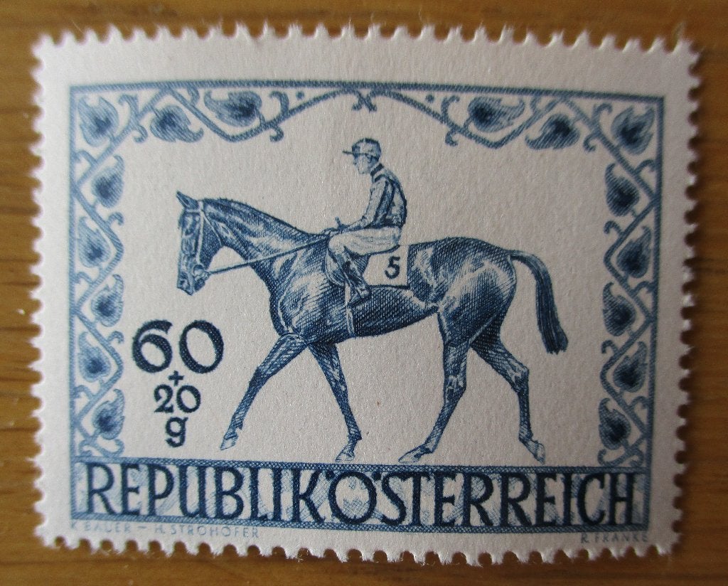 Oostenrijk, Paardenrennen Prijs stad Wenen, 1947, Verzenden, Postfris