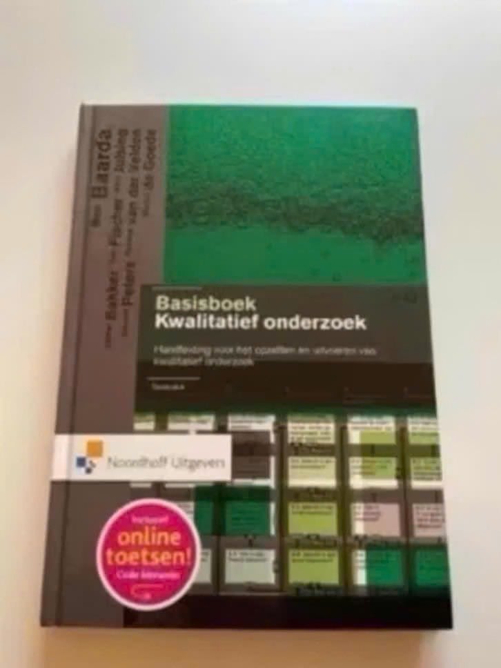 Basisboek kwalitatief onderzoek, Ben Baarda, Boeken, Ophalen of Verzenden, Alpha, Nieuw, HBO