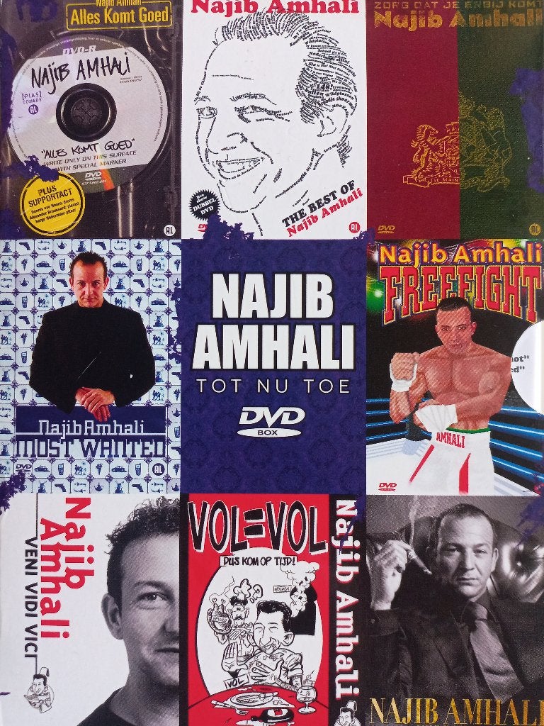 Najib Amhali 8disc box - Tot nu toe, Alle leeftijden, Verzenden, Zo goed als nieuw, Stand-up of Theatershow