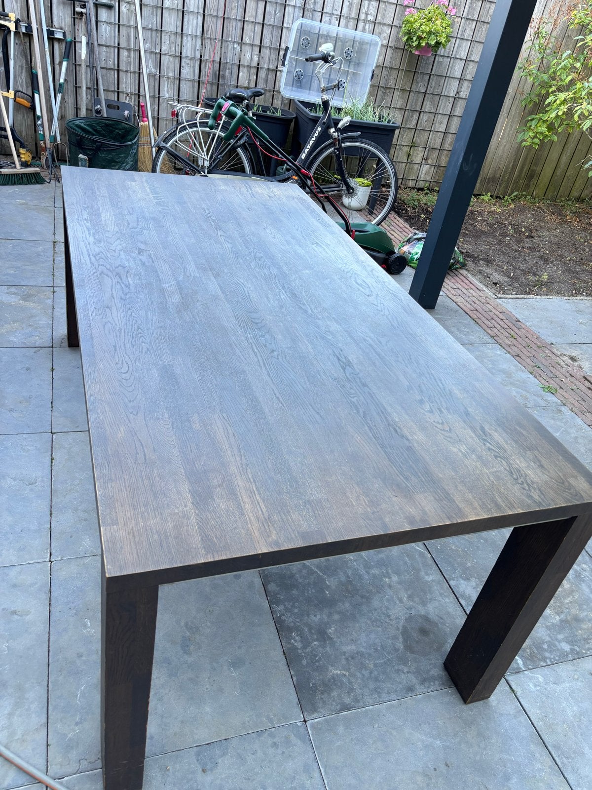 Eikenhouten eettafel 200x100 cm, Ophalen, Gebruikt, 100 tot 150 cm, Eikenhout