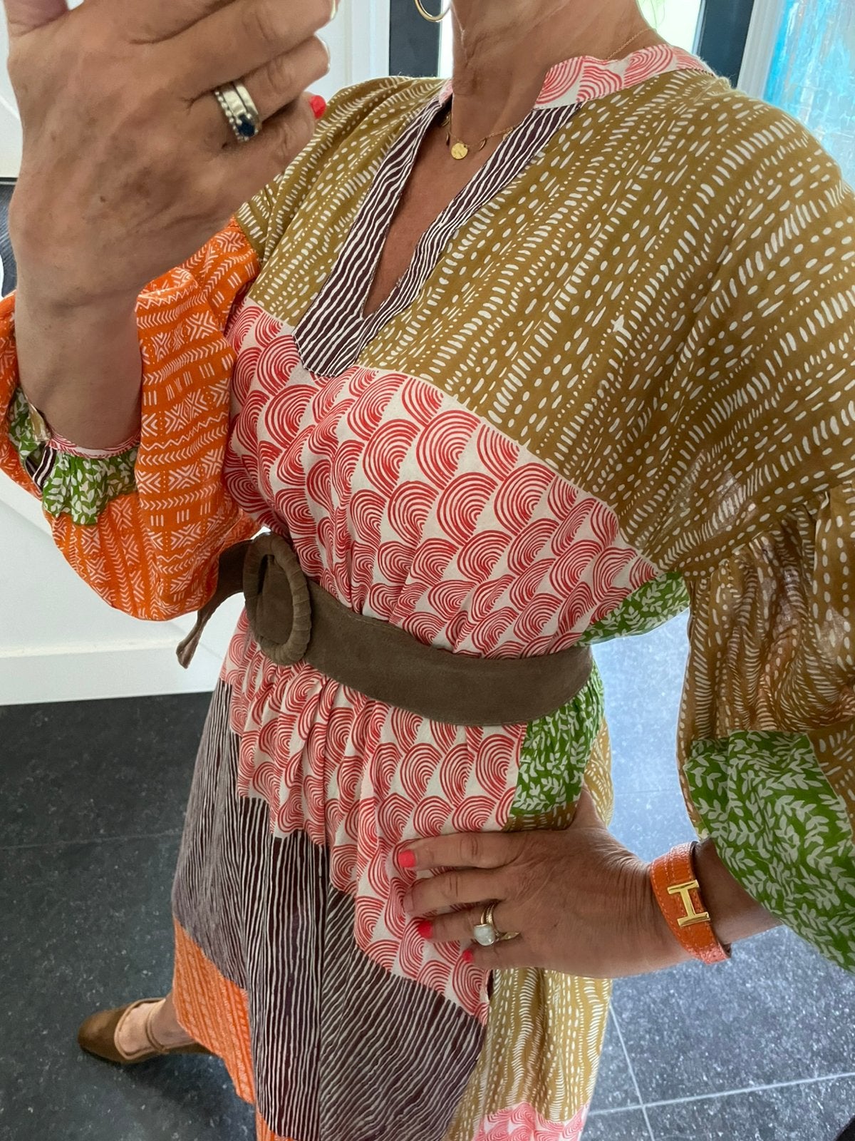 Gold&Silver, heerlijk luchtig kimono jurkje, one size, Maat 38/40 (M), Overige kleuren, Nieuw, Ophalen of Verzenden