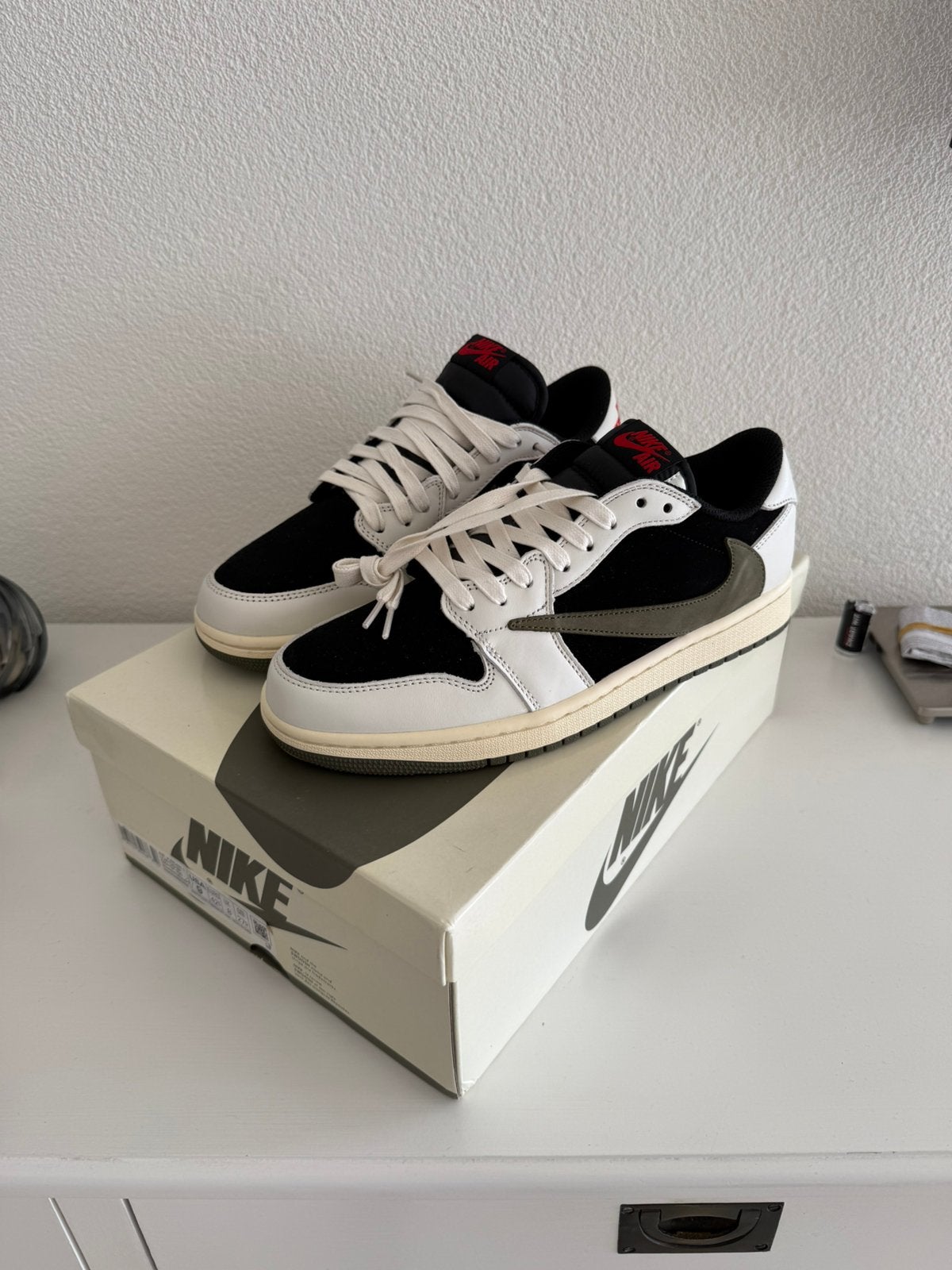 Nike Air Jordan 1 Low OG SP Travis Scott Black Phantom, Zwart, Nieuw, Ophalen of Verzenden, Sneakers of Gympen