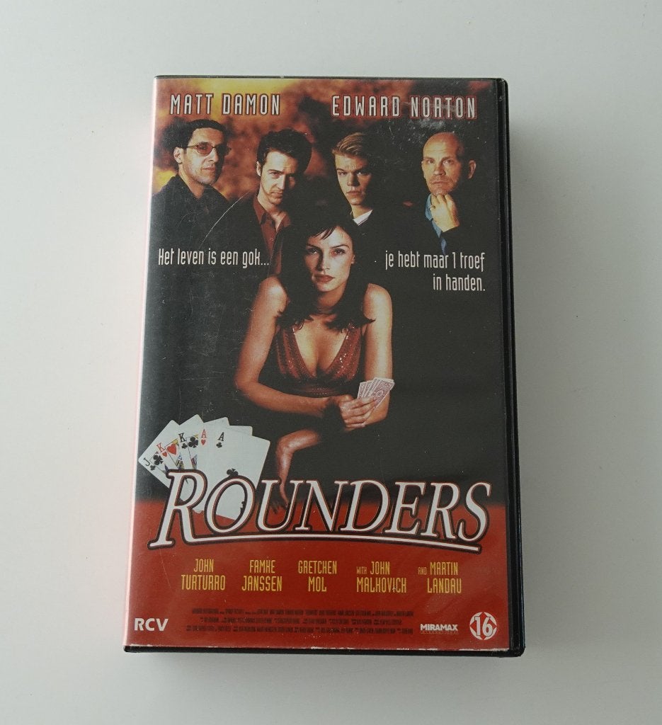 Rounders - Film op VHS uit 1998, Vanaf 16 jaar, Ophalen, Zo goed als nieuw