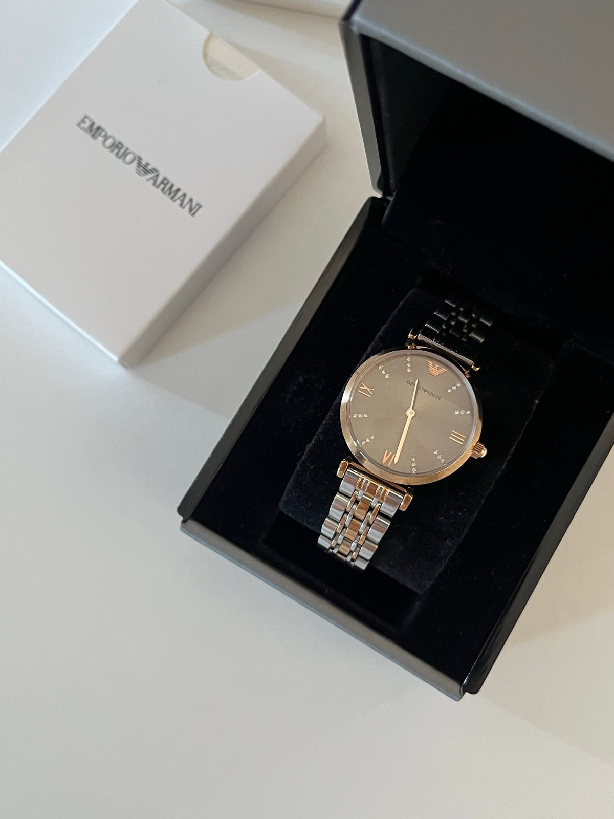 Emporio Armani Dameshorloge - Zo goed als nieuw, Sieraden, Tassen en Uiterlijk, Horloges | Dames, Overige merken, Staal, Staal