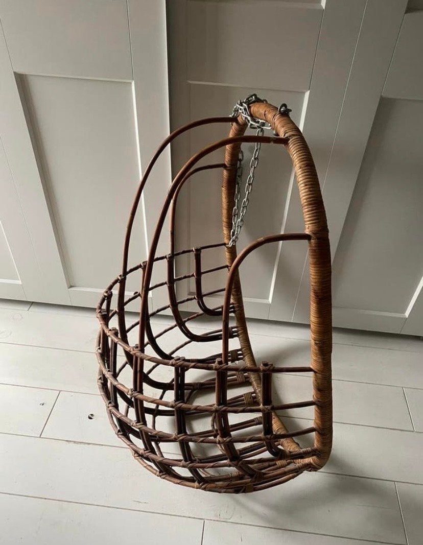 Rotan hangstoel, Ophalen, Gebruikt, Bruin, Riet of Rotan