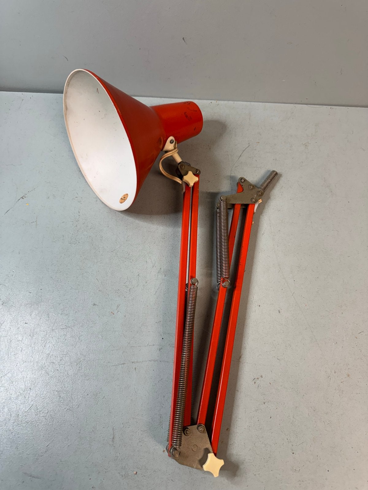 Vintage oranje bureaulamp - Decoratie (defect), Ophalen of Verzenden