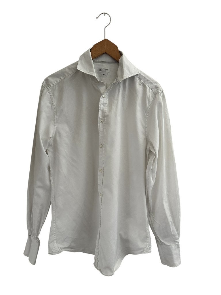 Brunello Cucinelli overhemd M, Wit, Nieuw, Halswijdte 39/40 (M), Ophalen of Verzenden