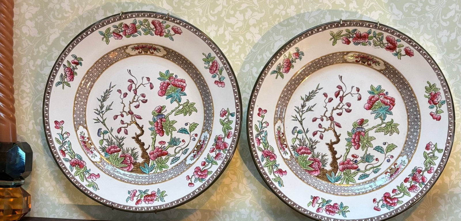 2x vintage Engels Copeland Spode wandbord Indian Tree samen:, Antiek en Kunst, Ophalen of Verzenden