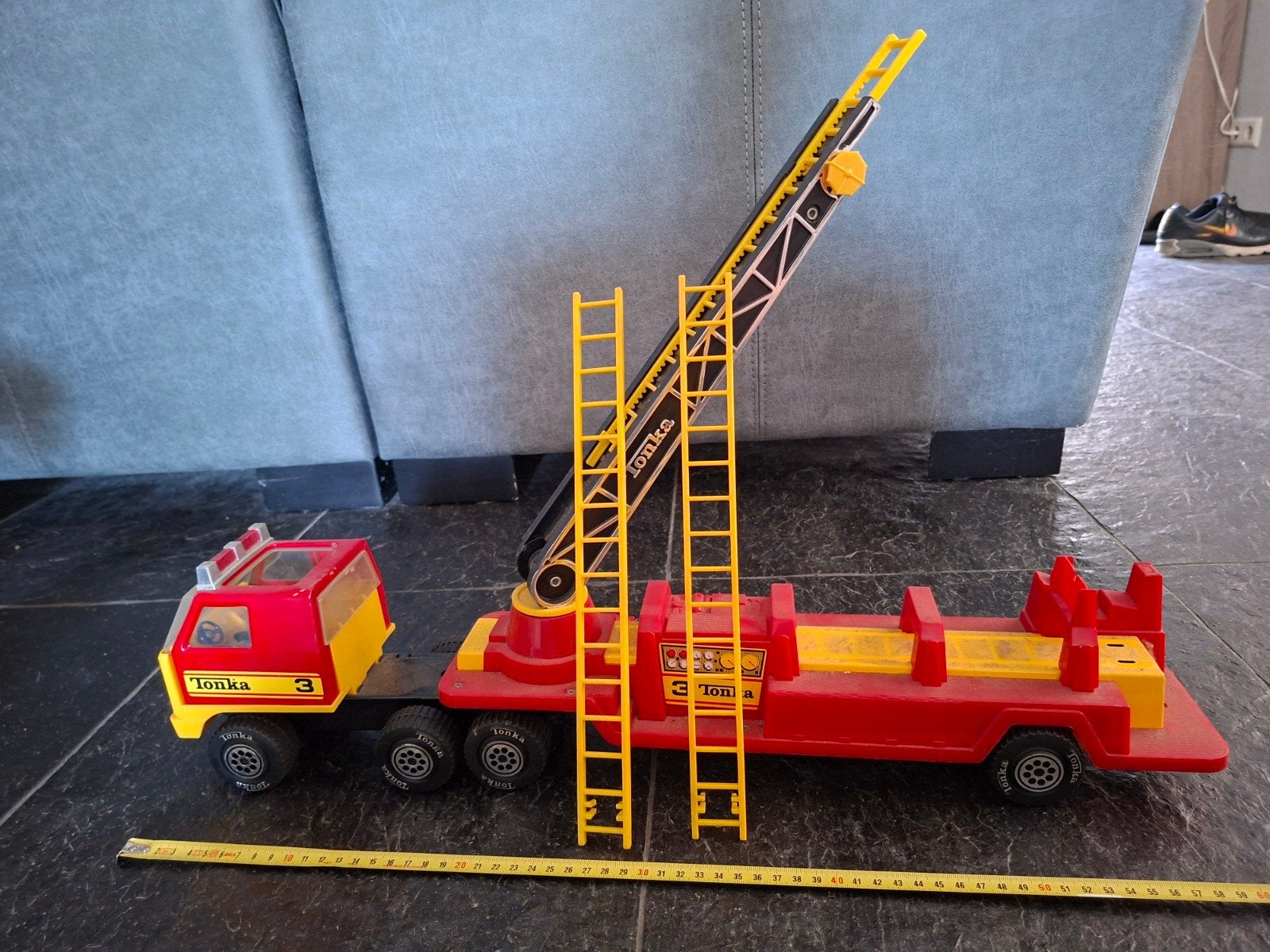 Vintage Tonka Brandweer Ladderwagen #3 - USA (1978) - Comple, Ophalen, Gebruikt