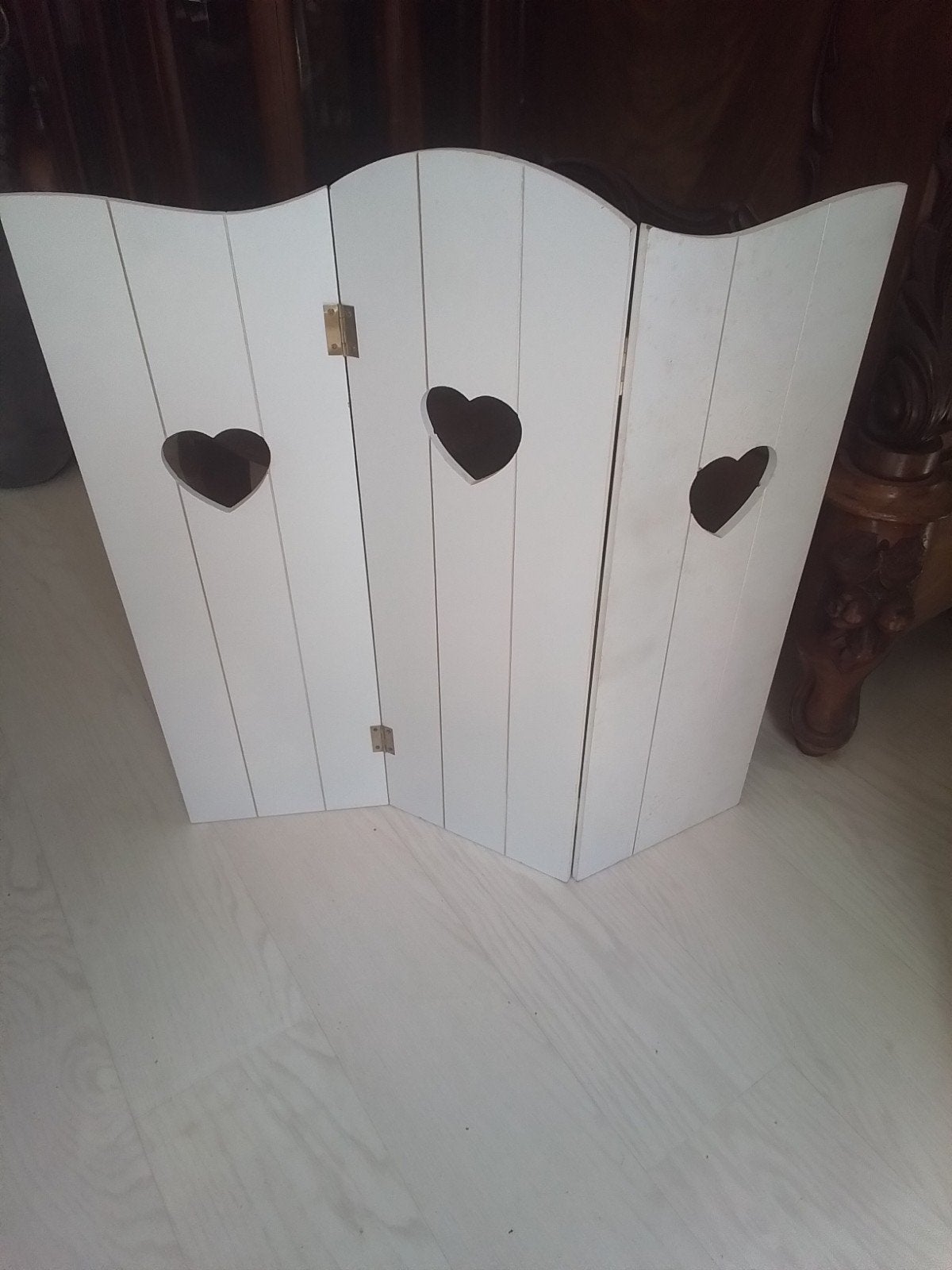 Houten raamdecoratie met hartjes - 60x60 cm, Huis en Inrichting, Woonaccessoires | Kamerschermen, Ophalen of Verzenden, Gebruikt