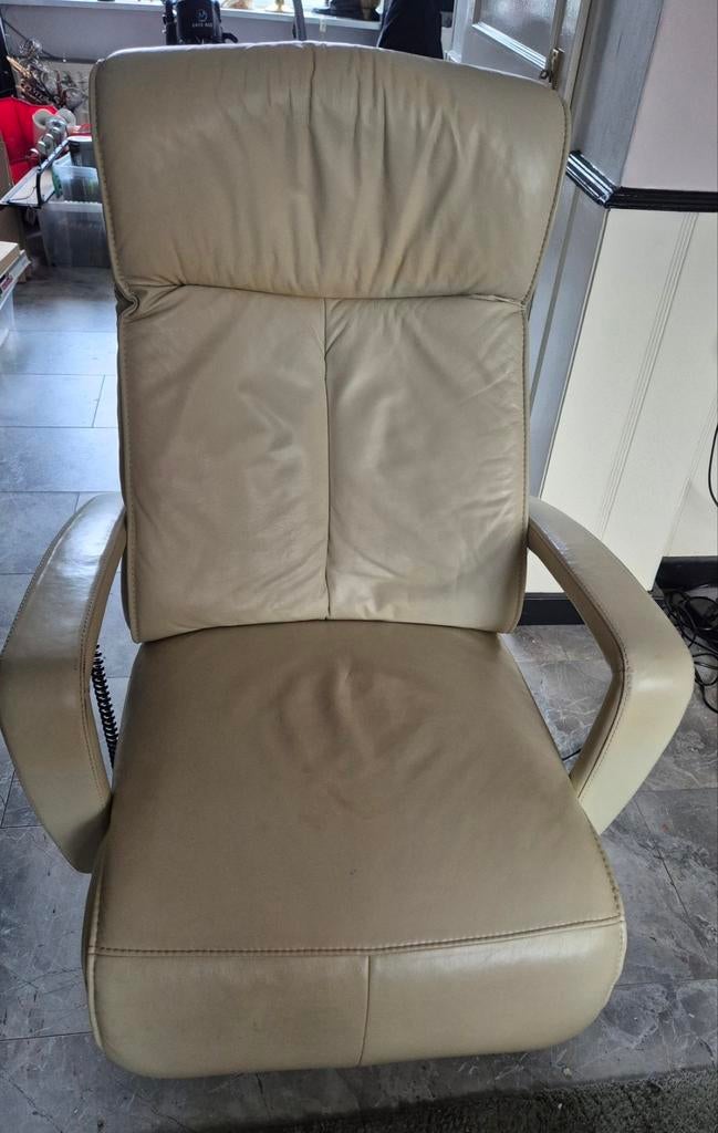 Leren Sta op stoel, 360 graden draaibaar, Huis en Inrichting, Fauteuils, Ophalen of Verzenden