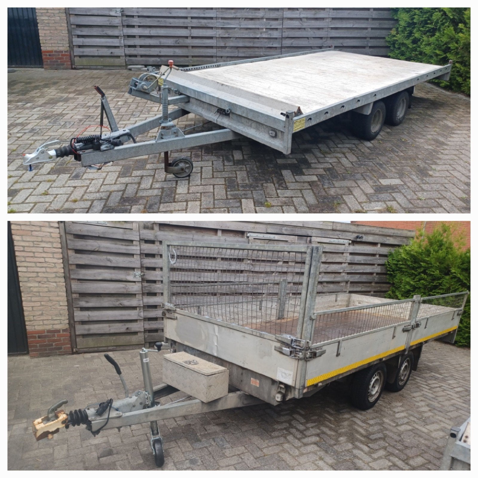 te huur Anssems autoambulance en eduard plateau aanhanger