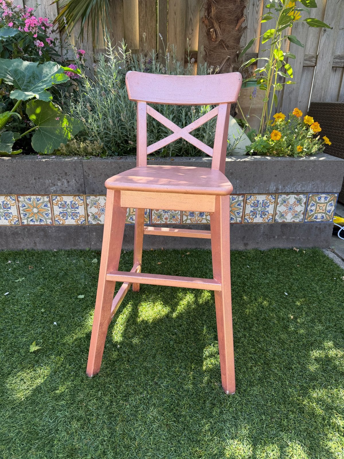 IKEA ingolf kruk/stoel roze geverfd met glitter, opknapper, Ophalen, Gebruikt, Overige kleuren, Eén
