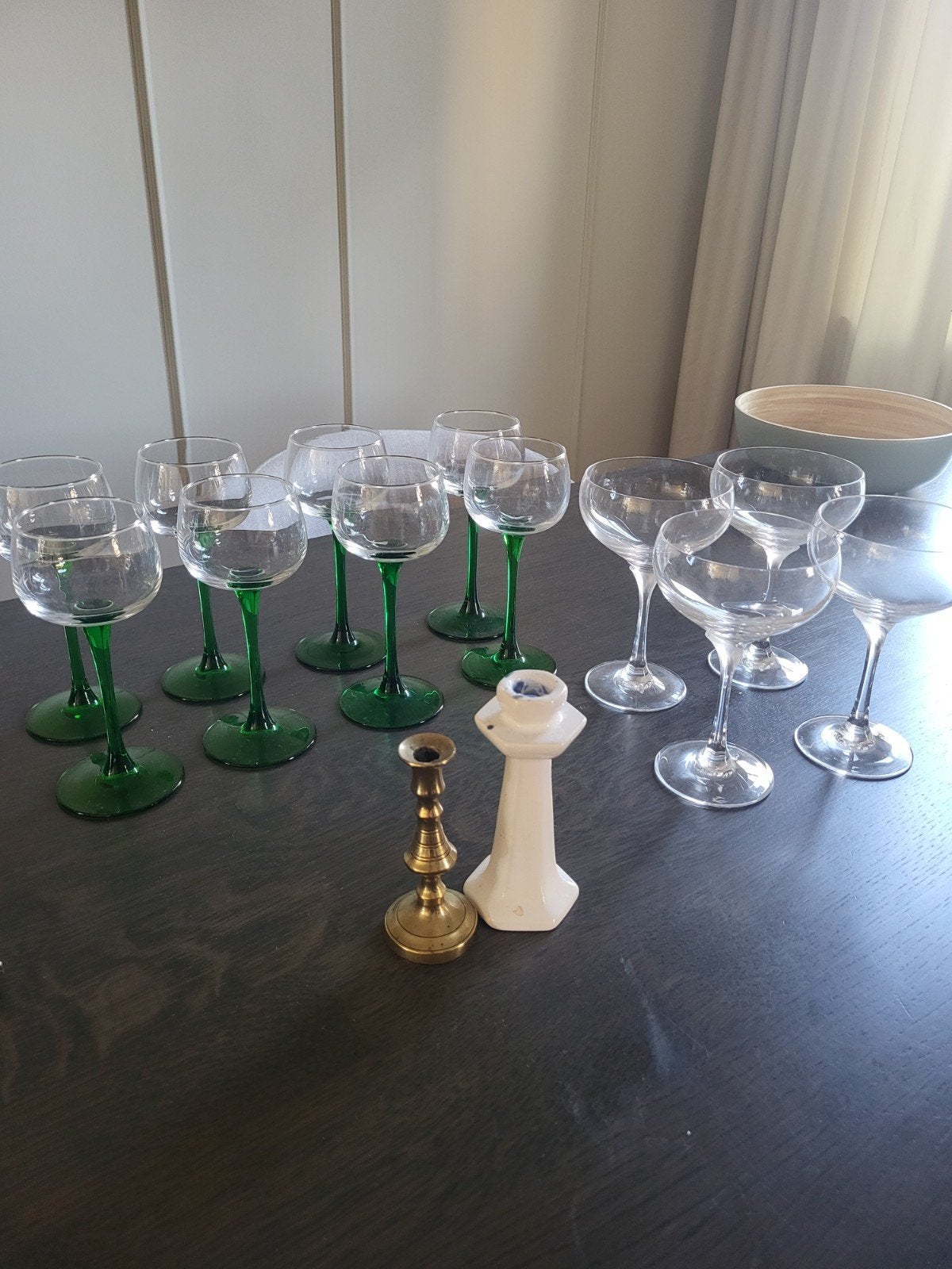 Vintage glazen en kandelaars, Ophalen of Verzenden, Glas