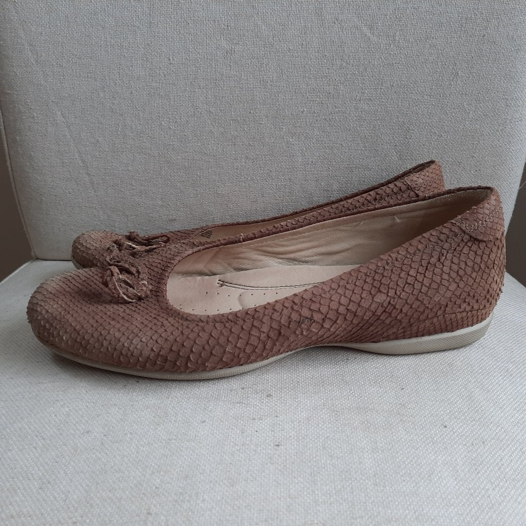Ecco ballerina's bruin slangenprint maat 41, Ecco, Bruin, Ophalen of Verzenden, Zo goed als nieuw